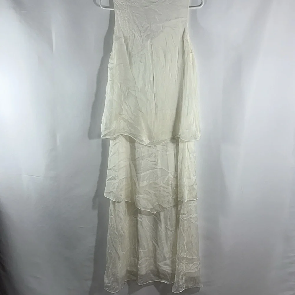 Soft Surroundings 100% Silk Tiered Midi Dress Size Medium - Picture 7 of 11